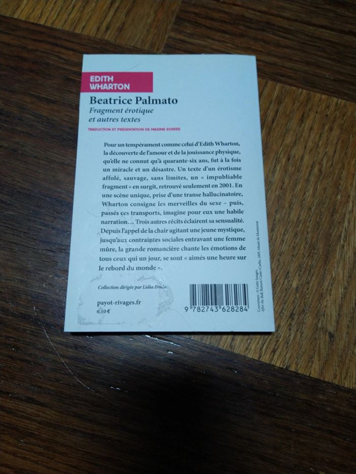 Livre "Fragment érotique et autres textes Edith Wharton - photo numéro 2