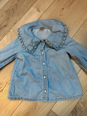 Chemise blouse en jean bébé fille 12 mois à col