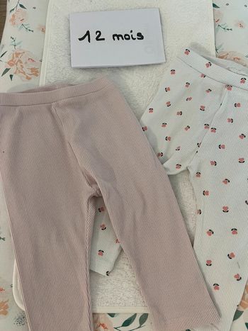 2 leggings Obaibi 12 mois