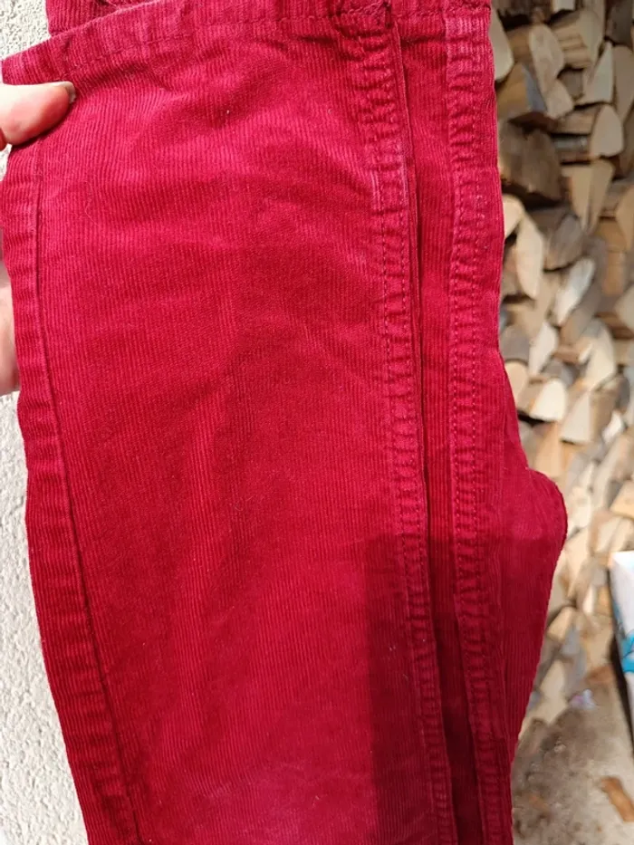 Pantalon velours bordeau 10 ans garçon - photo numéro 3