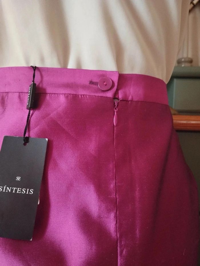 🌹 Ensemble Veste & Jupe Magenta Pure Soie Sintesis T50/52🌹 - photo numéro 9