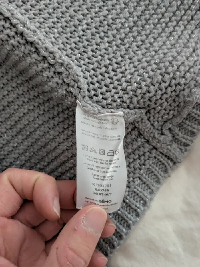 Gilet Gris Argenté Brillant Gémo - Taille 3 Ans - photo numéro 4