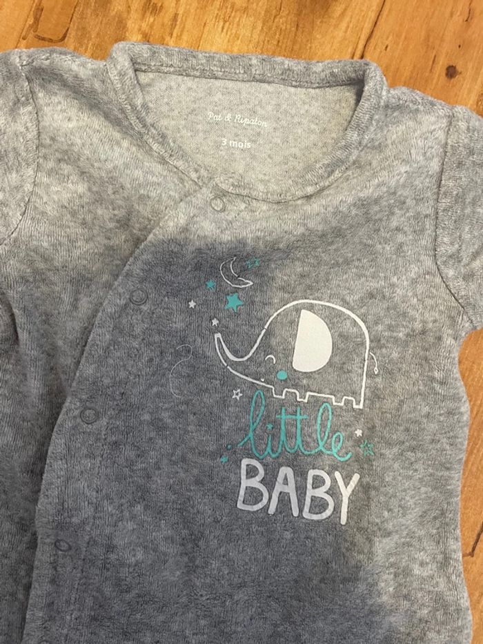 Grenouillère grise taille 3 mois - photo numéro 2