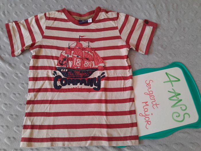 Tee shirt Sergent Major rayé pirates 4 ans - photo numéro 6