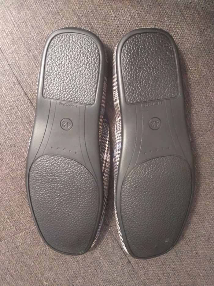 Chaussons homme T 42 neufs carreaux bleu - photo numéro 8