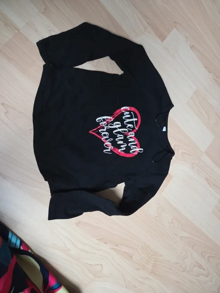 Tee shirt 5ans fille noir avec inscription