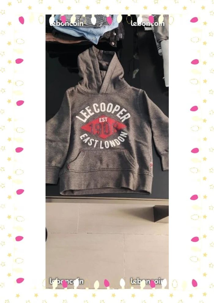 Sweat à capuche Lee Cooper gris 3 ans - photo numéro 3
