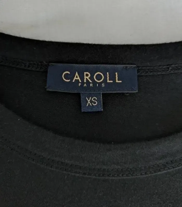 T-shirt noir et argenté - Caroll - taille XS - photo numéro 3