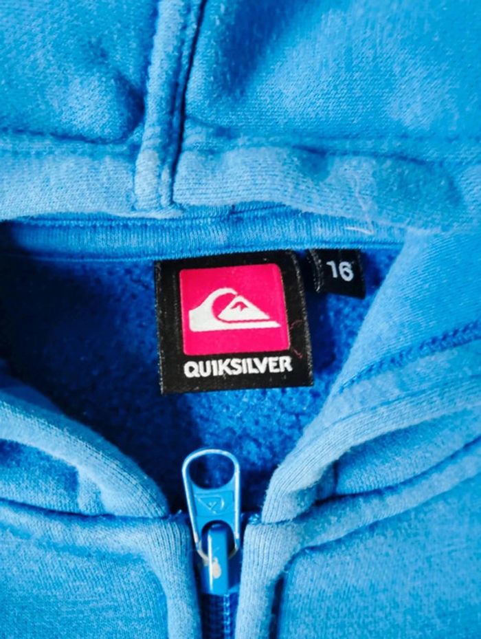 Veste zip Quicksilver bleu Taille 16 ans bon eta - photo numéro 4