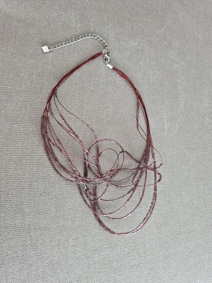 Collier multi rang à perles violet rosé - photo numéro 9