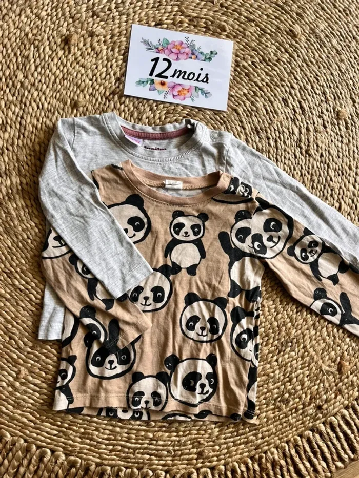 Lot teeshirt en coton manches longues