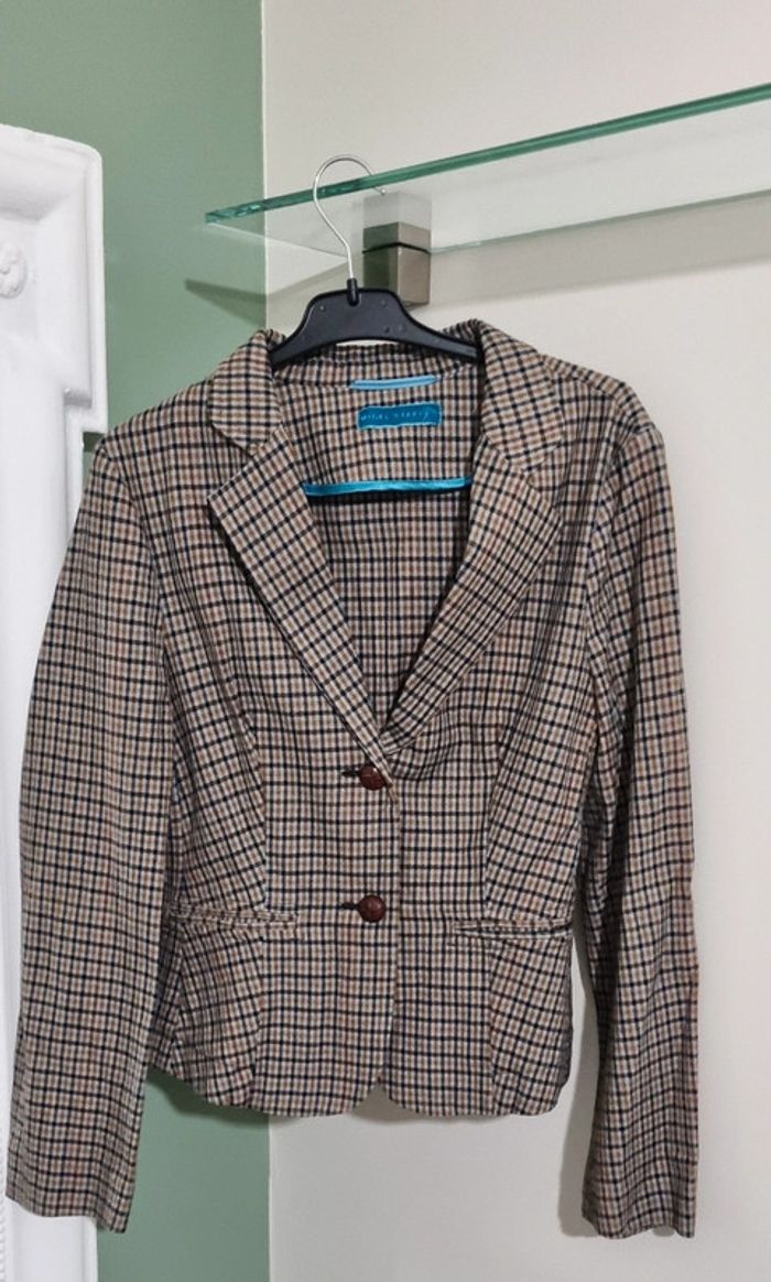 Blazer à carreaux beige et bleu – Migel Srapper–