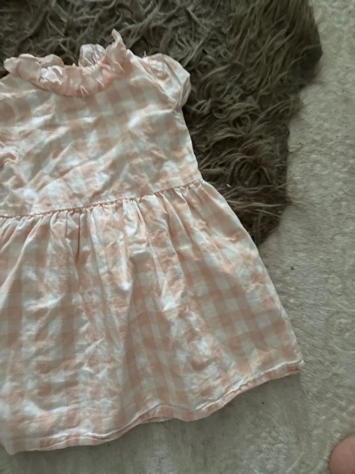 Robe à carreaux abricot et blanc 18 mois - photo numéro 2