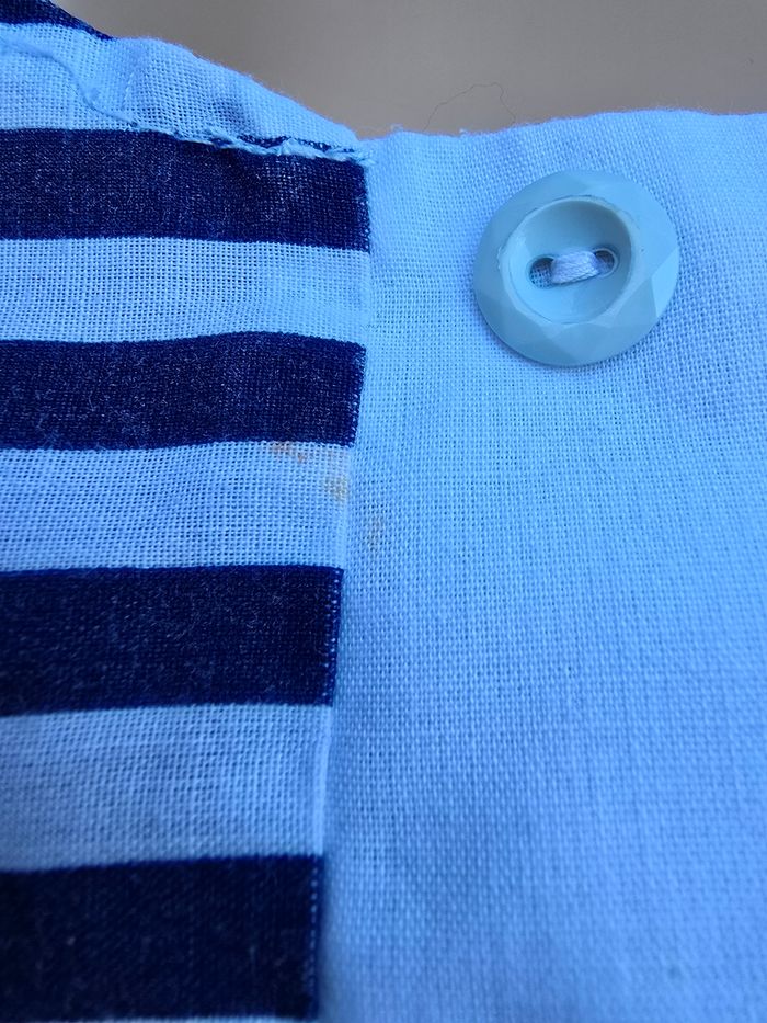 Débardeur marinière marine et blanc 🍒vintage 70 fait main 🍒taille 38/40 - photo numéro 5