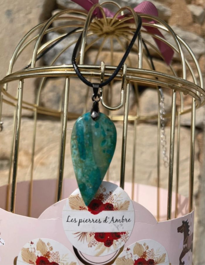 Pendentif mixte  Opale bleu des Andes - photo numéro 3