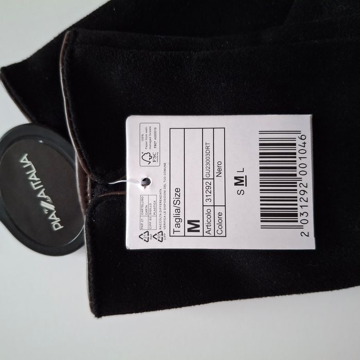 Paire de gants noir pour femme en simili velours - Taille M - Piazza Italia - photo numéro 5