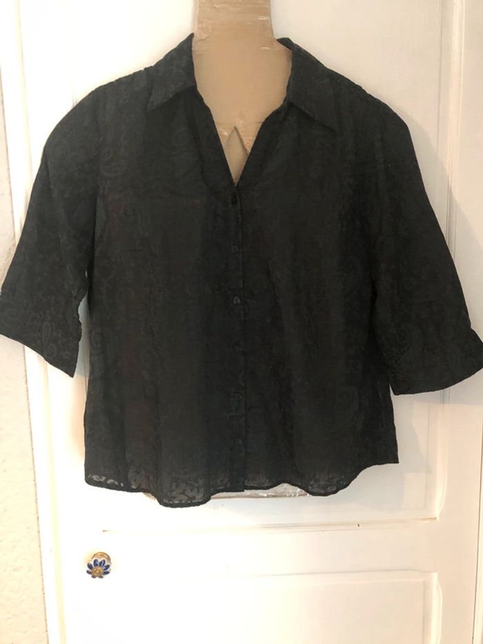 AN42-Blouse imprimée tissus froissé T 46