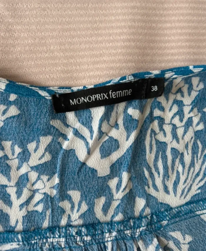 Chemisier bleu blanc Monoprix taille 38 - photo numéro 5