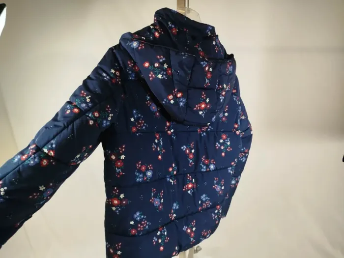 Doudoune creeks bleu marine à fleur T40 Taille L A833 - photo numéro 12