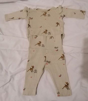 Ensemble bodie+pantalon beige taille 1-2 mois