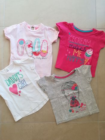 Lot T-shirt fille 12-18 mois