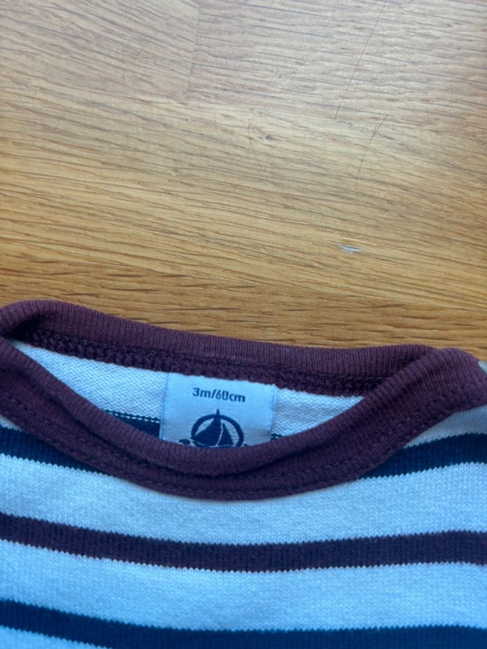 Beau t-shirt ML petit bateau 3 mois garçon comme neuf - photo numéro 2