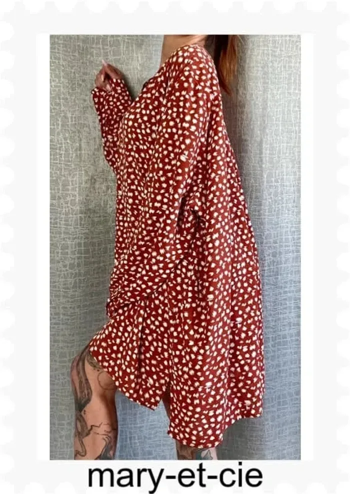 Robe fluide courte ou tunique manches longues possible manches 3/4 taille 56 - photo numéro 3