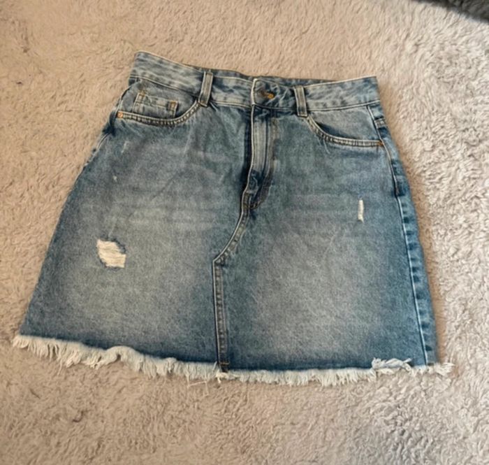 Minijupe en jean taille haute C&A taille 38