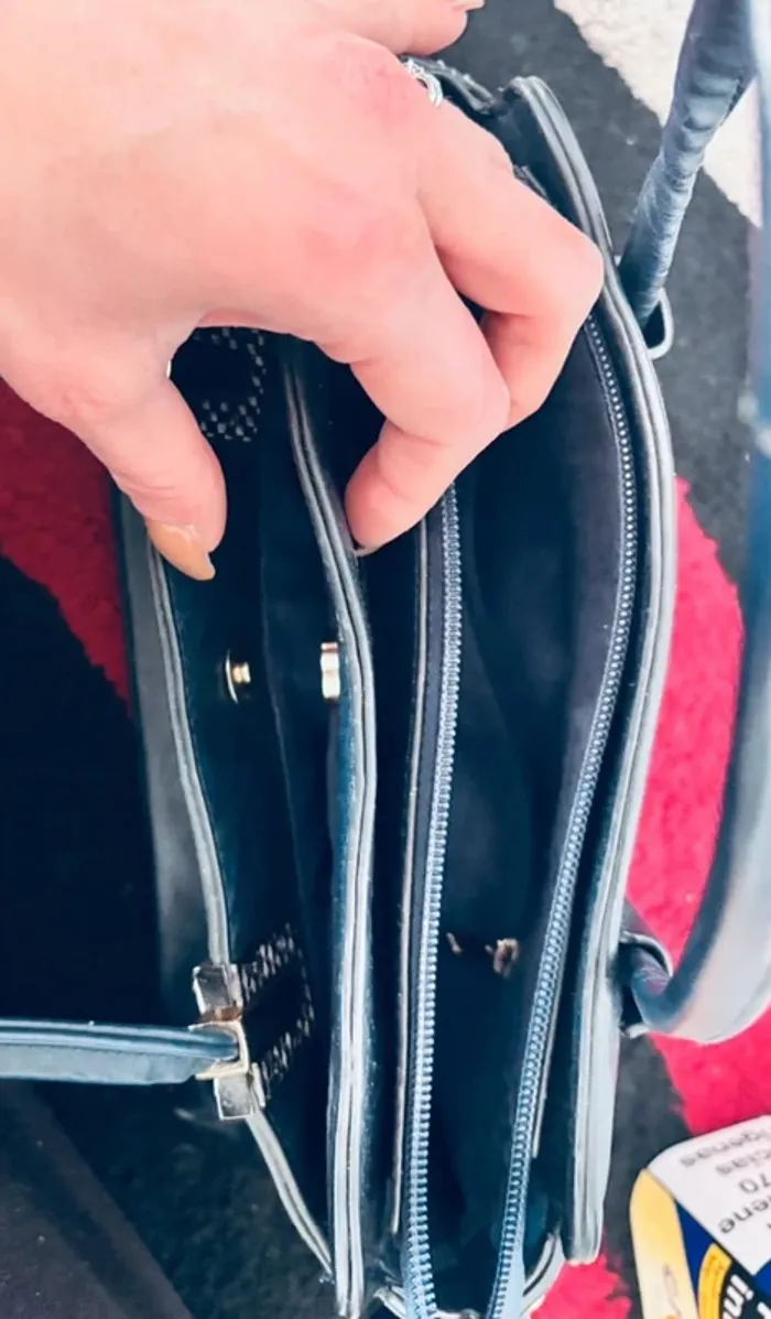 👜 sac à main bleu marine et doré - photo numéro 8