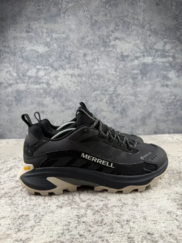 Merrell Moab Speed Gore-Tex Vibram - Black & Grey & White - photo numéro 3