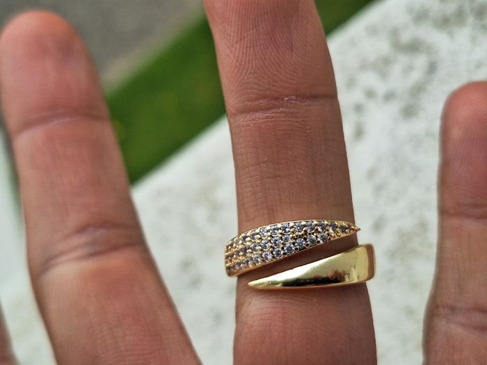 Bague ouverte avec strass design Griffe en Acier Inoxydable Bague de fiançailles pour femmes, Cadeau - photo numéro 5