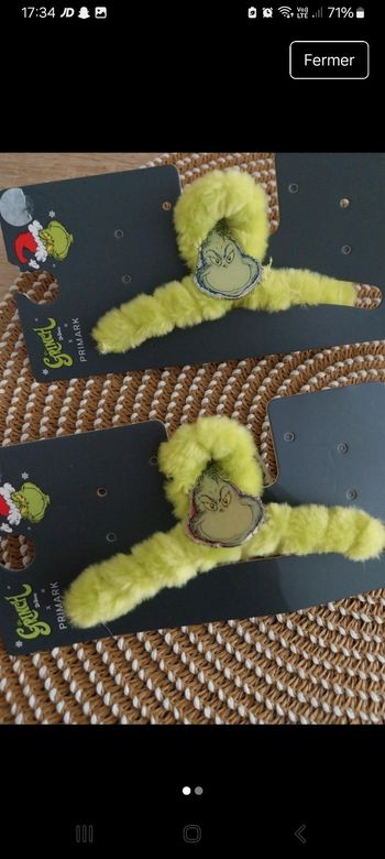 2 pinces à cheveux The Grinch