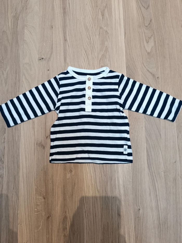 Tee-shirt rayé manches longues Kiabi 3 mois