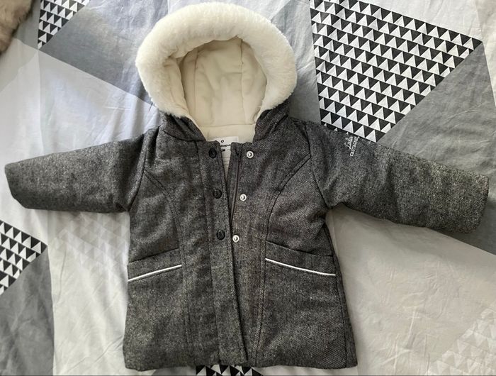 Manteau fille gris pailleté Lulu Castagnette