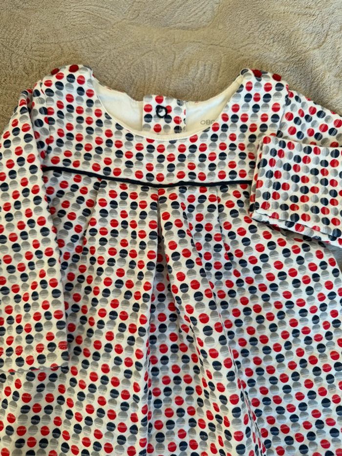 Robe en coton manches longues bébé fille 12 mois Obaïbi - photo numéro 2