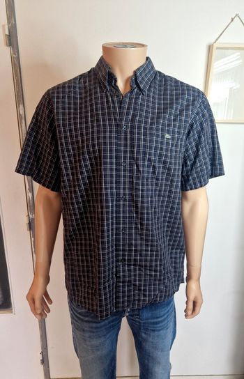 Chemisette à carreaux Lacoste Marine Casual Taille 40 Homme Chemise