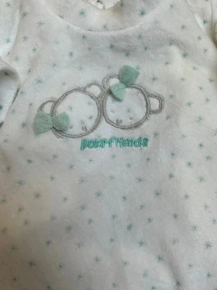 Pyjama velours 1 pièce 1 mois - photo numéro 2
