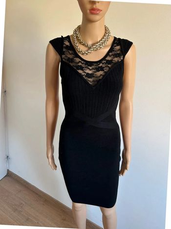 Robe pull noire avec dentelle Morgan taille XS TBE