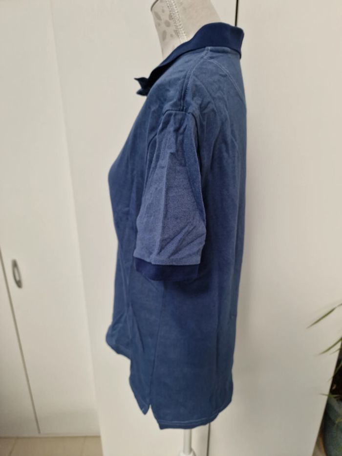 T-Shirt Polo Bleu Marine Effet Jeans - photo numéro 4