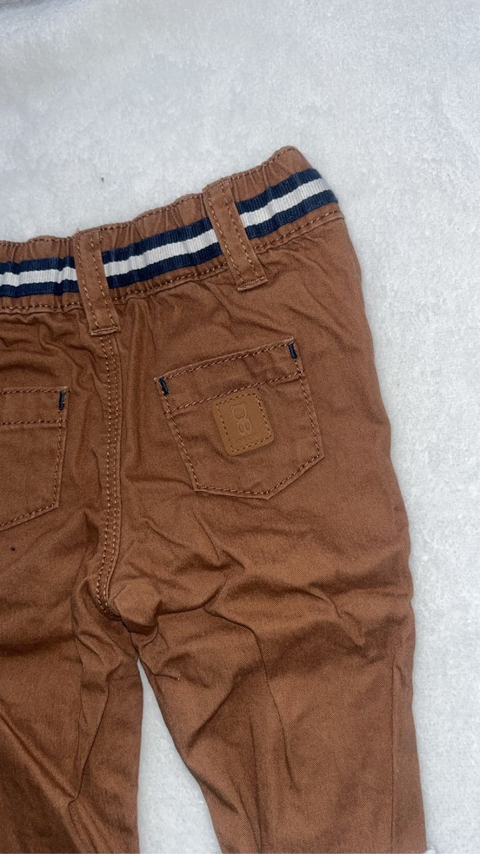 Ensemble t-shirt marinière + pantalon marron - photo numéro 3