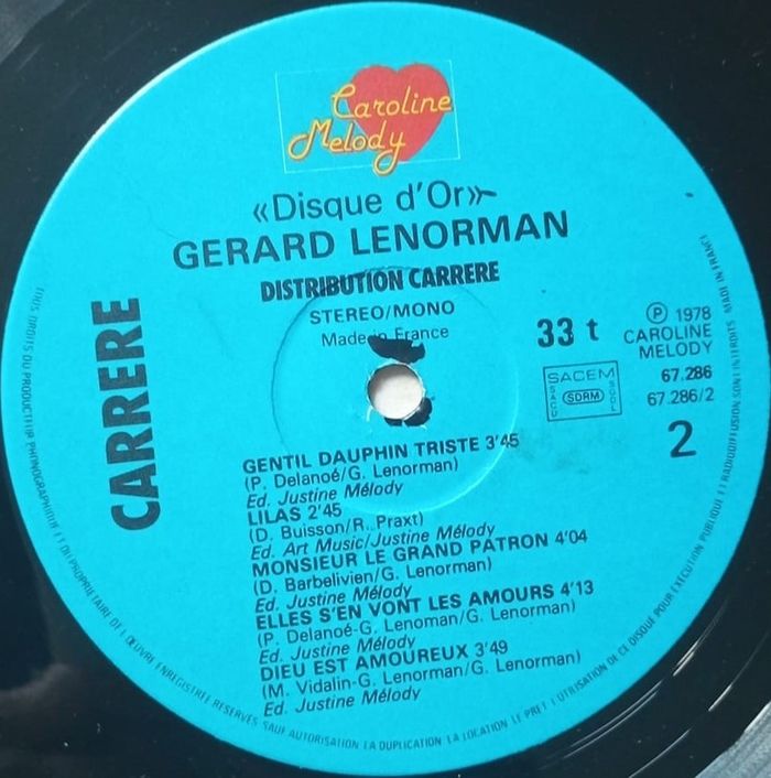 Vends Vinyle Gérard Lenorman la balade des gens heureux vitesse 33 tours format 30 cm - photo numéro 6
