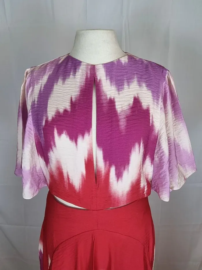 Sublime robe maje tie dye fushia neuve avec étiquette T36 - photo numéro 3