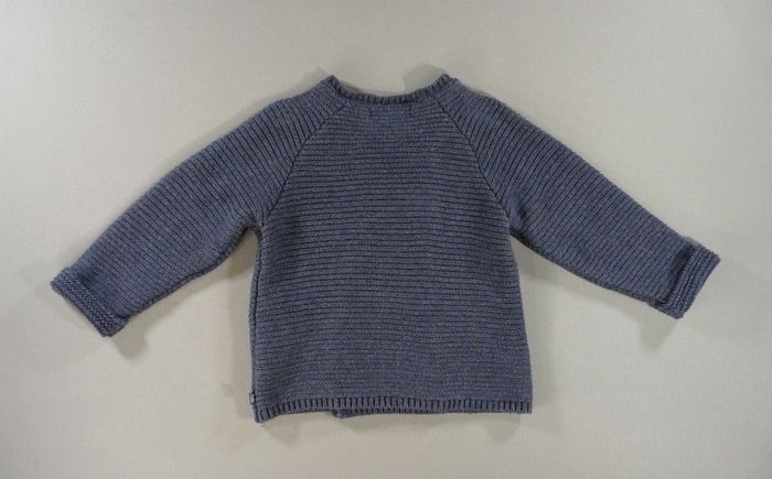 Gilet cardigan tricot bleu Obaïbi 9 mois 71 cm fille - photo numéro 3