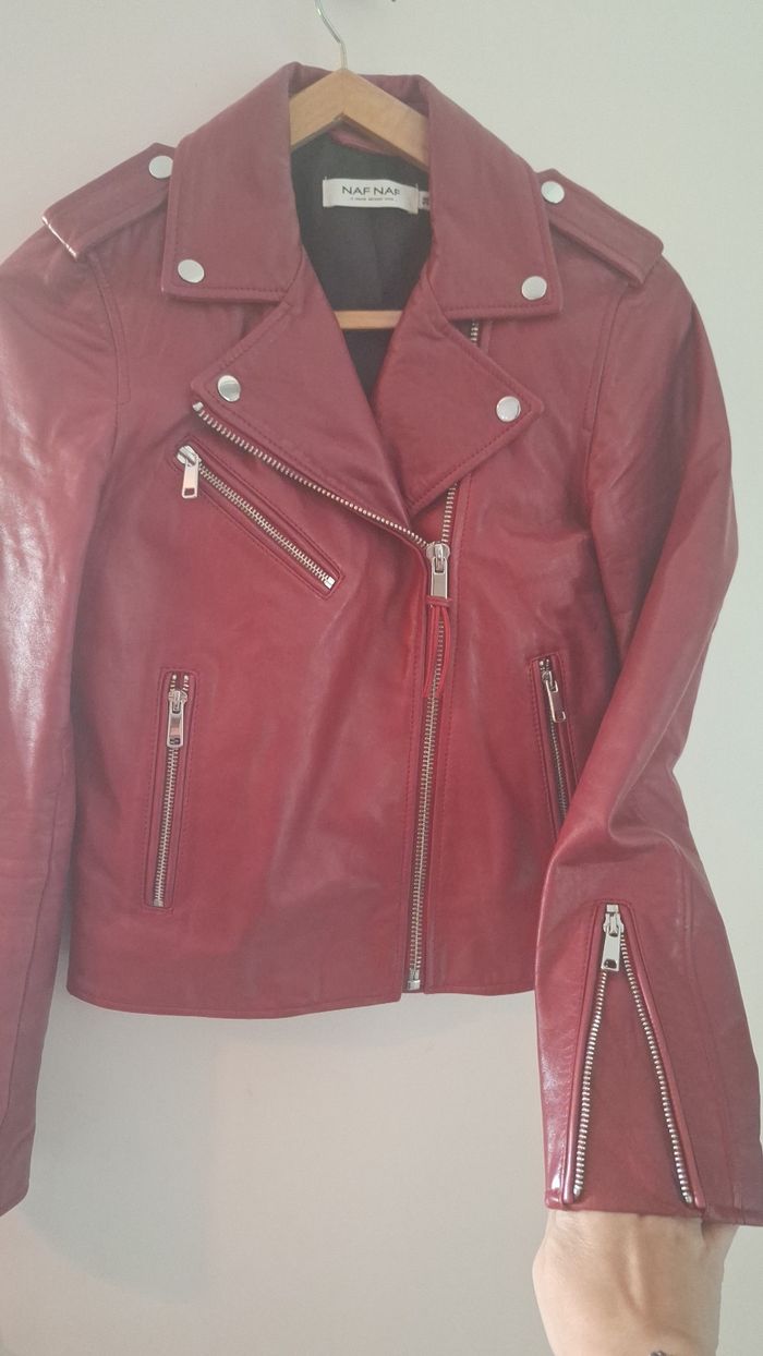 Perfecto cuir véritable Naf Naf - photo numéro 2