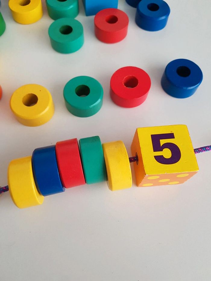 Panier chiffres et perles jumbo en bois - photo numéro 6