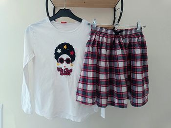 10 ans ensemble tape a l'oeil Teeshirt et jupe