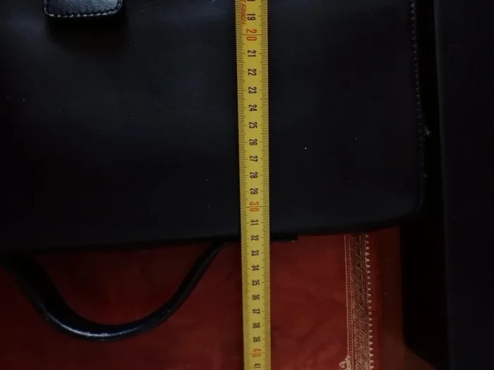 Cartable à compartiments en cuir noir - photo numéro 6