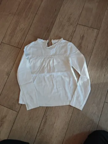 T-shirt manches longues blanc 10 ans