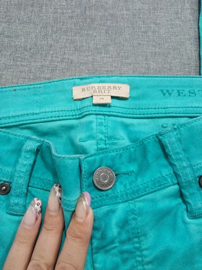 C63 pantalon turquoise Burberry W29 - photo numéro 5