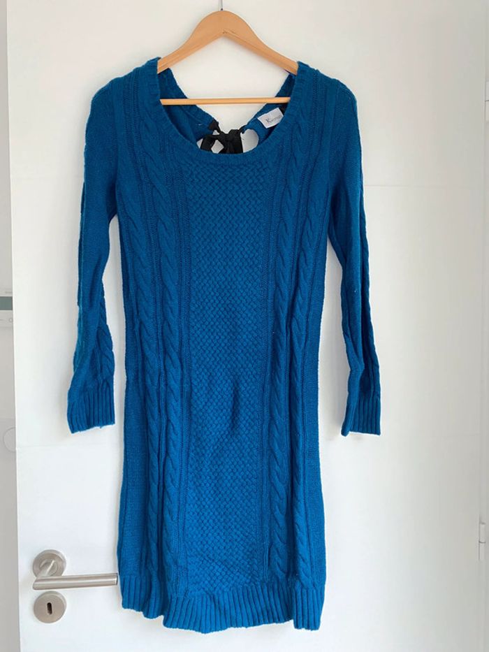 Robe pull bleu canard